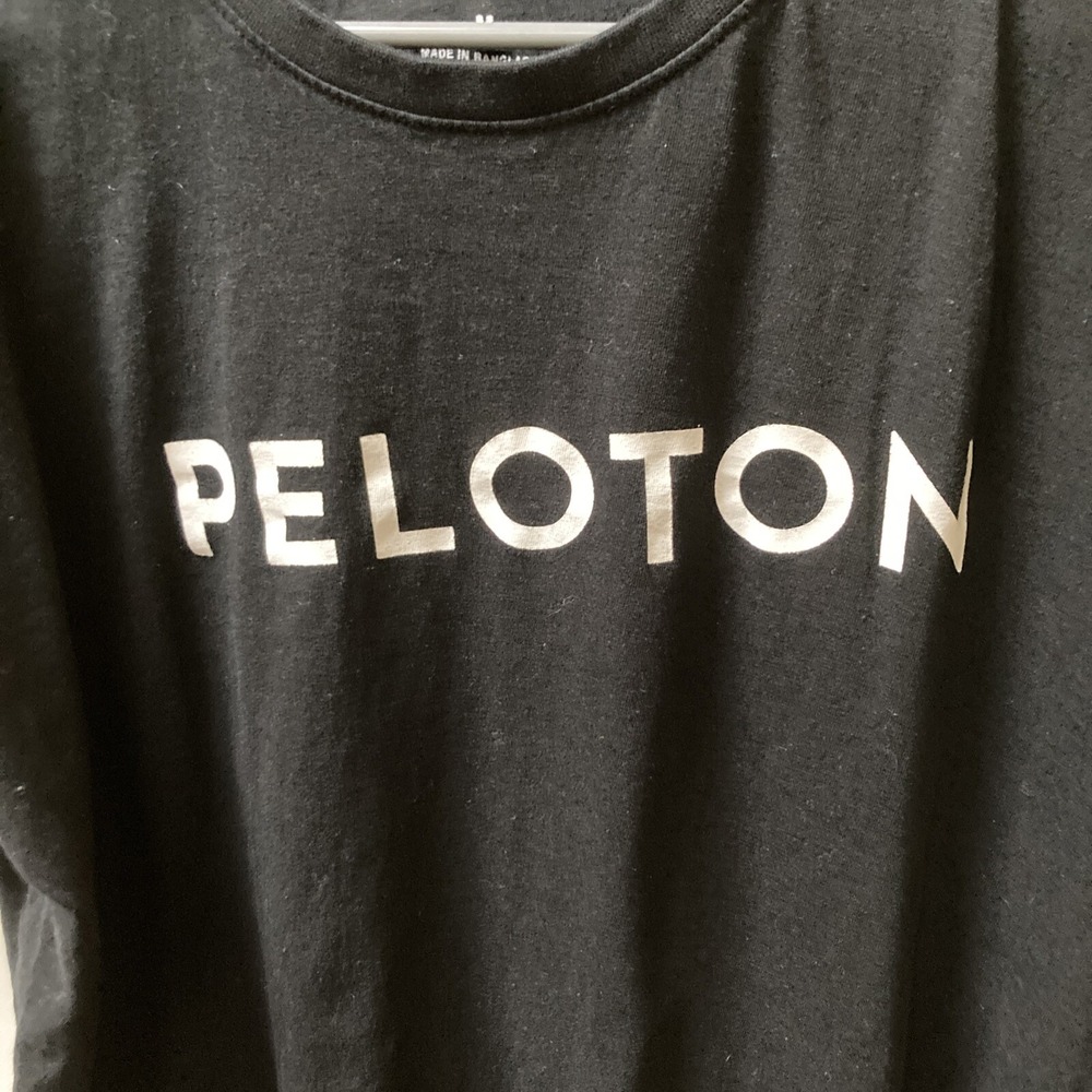 Peloton Century 100 Cotton Adult Men's Black Biking Cycling -Shirt Size Medium - Picture 2 of 11